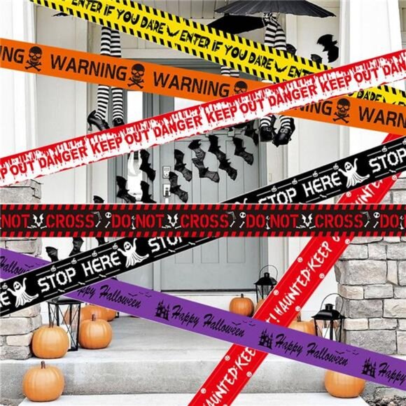 Halloween Decorations, Halloween Decor Outdoor Caution Tape Sign, 157 ft 7 kinds - Picture 7 of 8